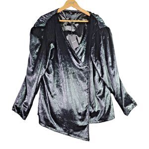 Kendall Kylie Jacket 14 16 Black Sparkle Velvet Glam NWT